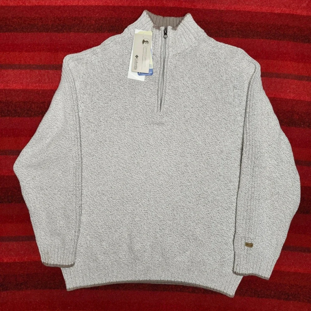 NWT Columbia Mens XL Selleck Canyon Half Zip Sweater Heavyweight Knit Gray